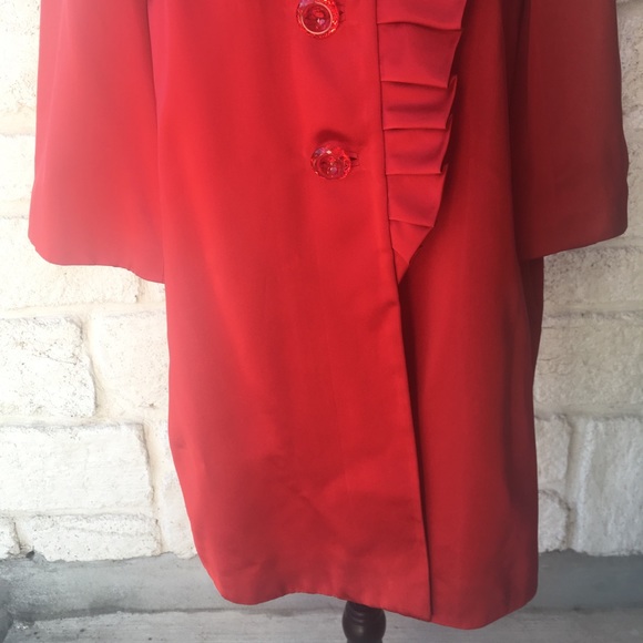 Flores & Flores Red Ruffle Jacket / Size Medium - Picture 3 of 7